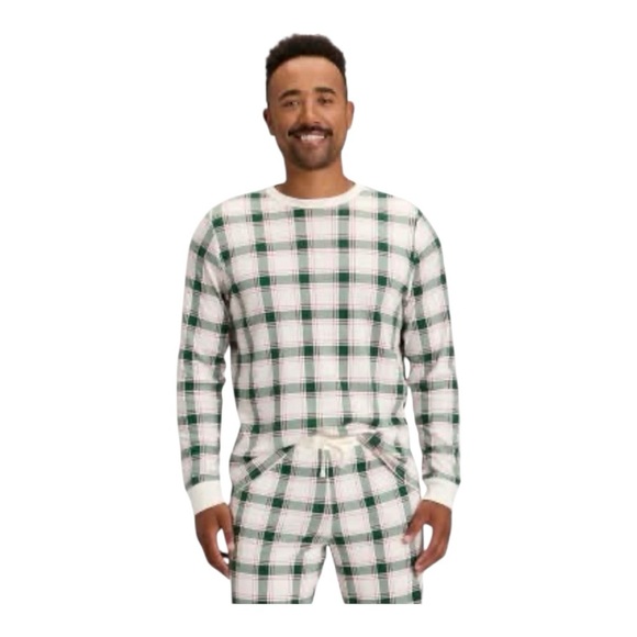 Wondershop Other - NWT Wondershop Men's Ribbed Plaid Long Sleeve Holiday Pajama Shirt- Cream L